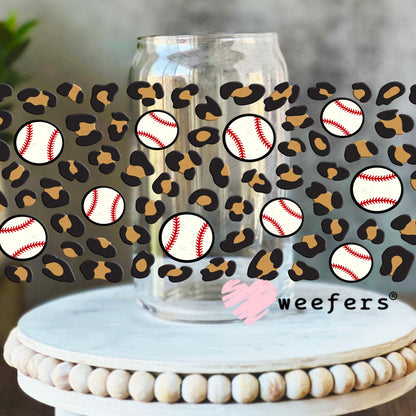 UV DTF Cup Wraps - Cheetah Baseball 16oz Libbey Glass Original Size Weefers