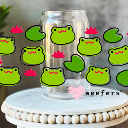 UV DTF Cup Wraps - Frog Heads 16oz Libbey Glass Original Size Weefers