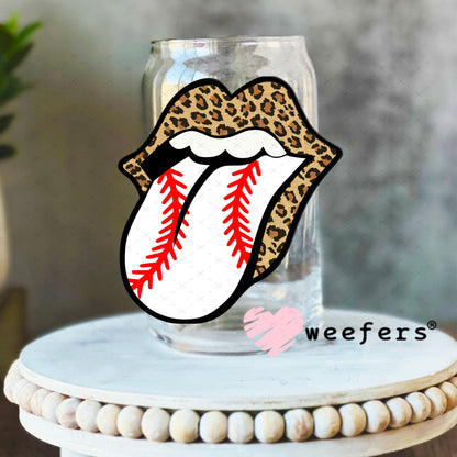 UV DTF Decal - Cheetah Print Tongue 16oz Libbey Glass Original Size Weefers