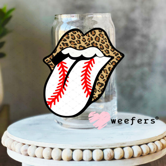 UV DTF Decal - Cheetah Print Tongue 16oz Libbey Glass Original Size Weefers