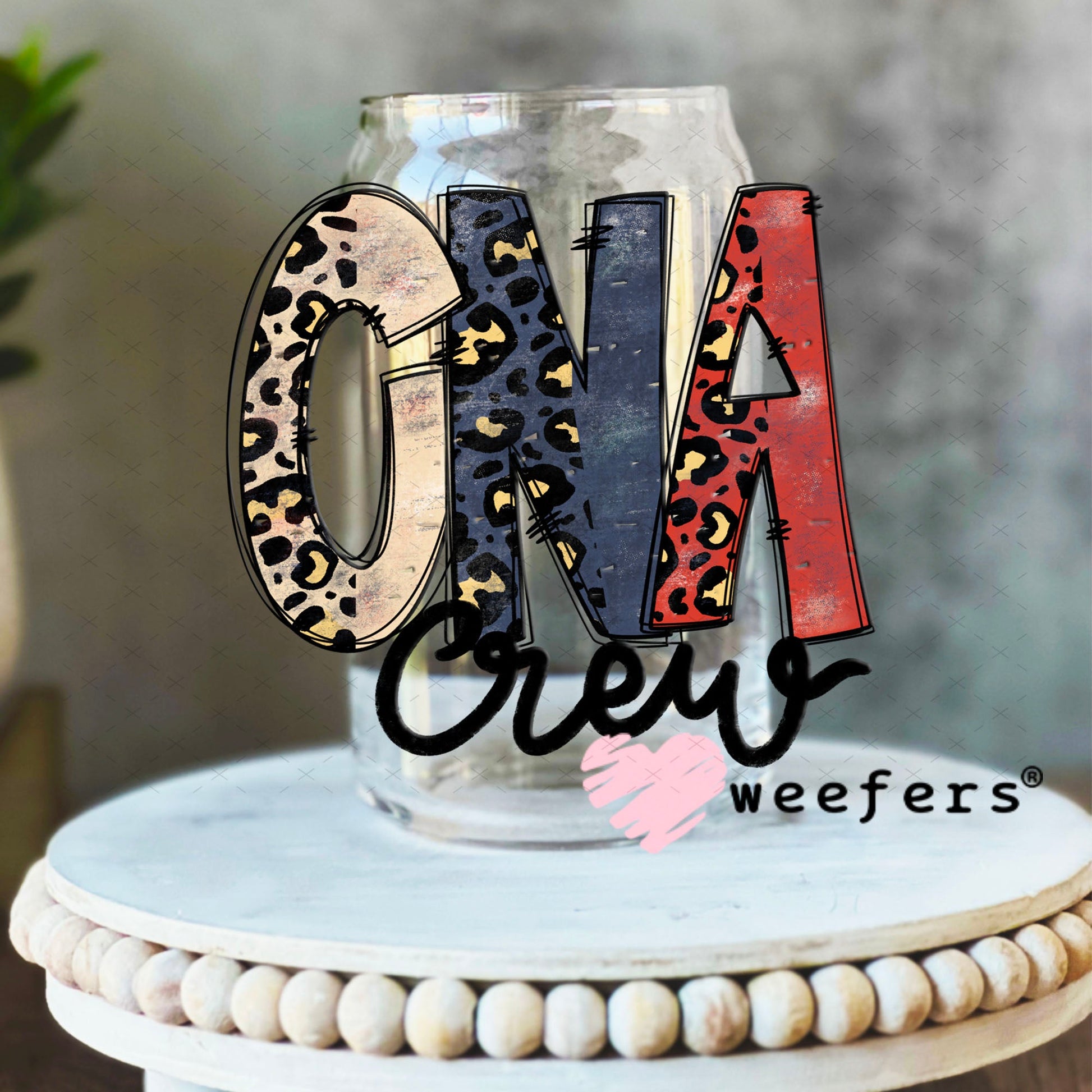 UV DTF Decal - CNA Crew 16oz Libbey Glass Original Size Weefers
