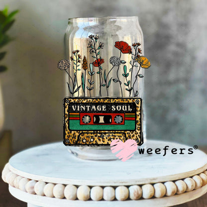 UV DTF Decal - Vintage Soul Cassette 16oz Libbey Glass Original Size Weefers