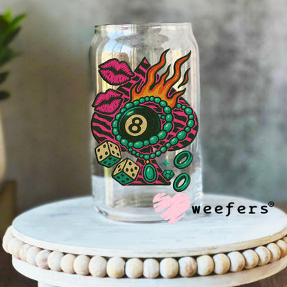 UV DTF Decal - Spade Eightball 16oz Libbey Glass Original Size Weefers