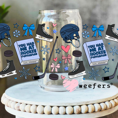 UV DTF Cup Wraps - Hockey Romance 16oz Libbey Glass Original Size Weefers