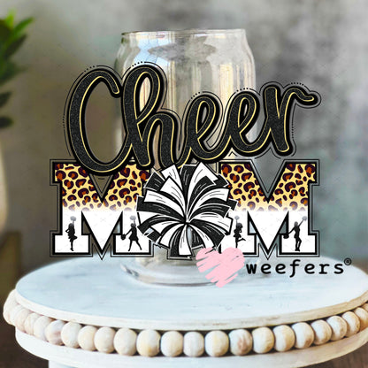 UV DTF Decal - Cheer Mom 16oz Libbey Glass Original Size Weefers