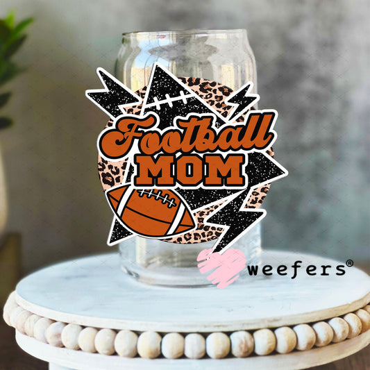 UV DTF Decal - Football Mom 16oz Libbey Glass Original Size Weefers