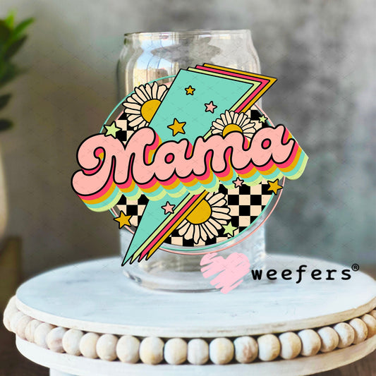 UV DTF Decal - Mama Lightening Bolt 16oz Libbey Glass Original Size Weefers