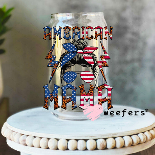 UV DTF Decal - American Mama USA 16oz Libbey Glass Original Size Weefers