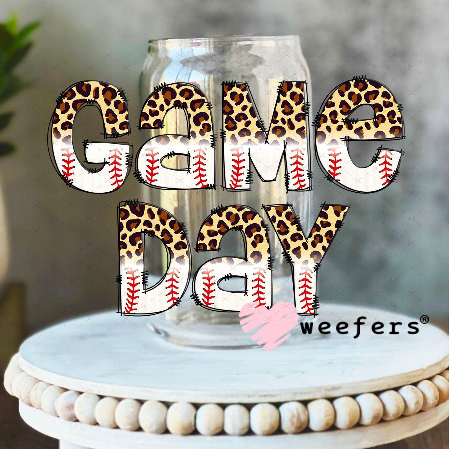 UV DTF Decal - Game Day Baseball 16oz Libbey Glass Original Size Weefers