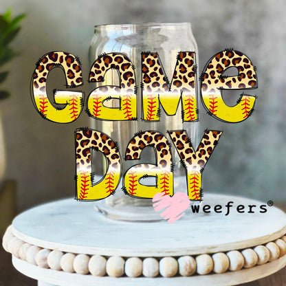 UV DTF Decal - Game Day Softball 16oz Libbey Glass Original Size Weefers