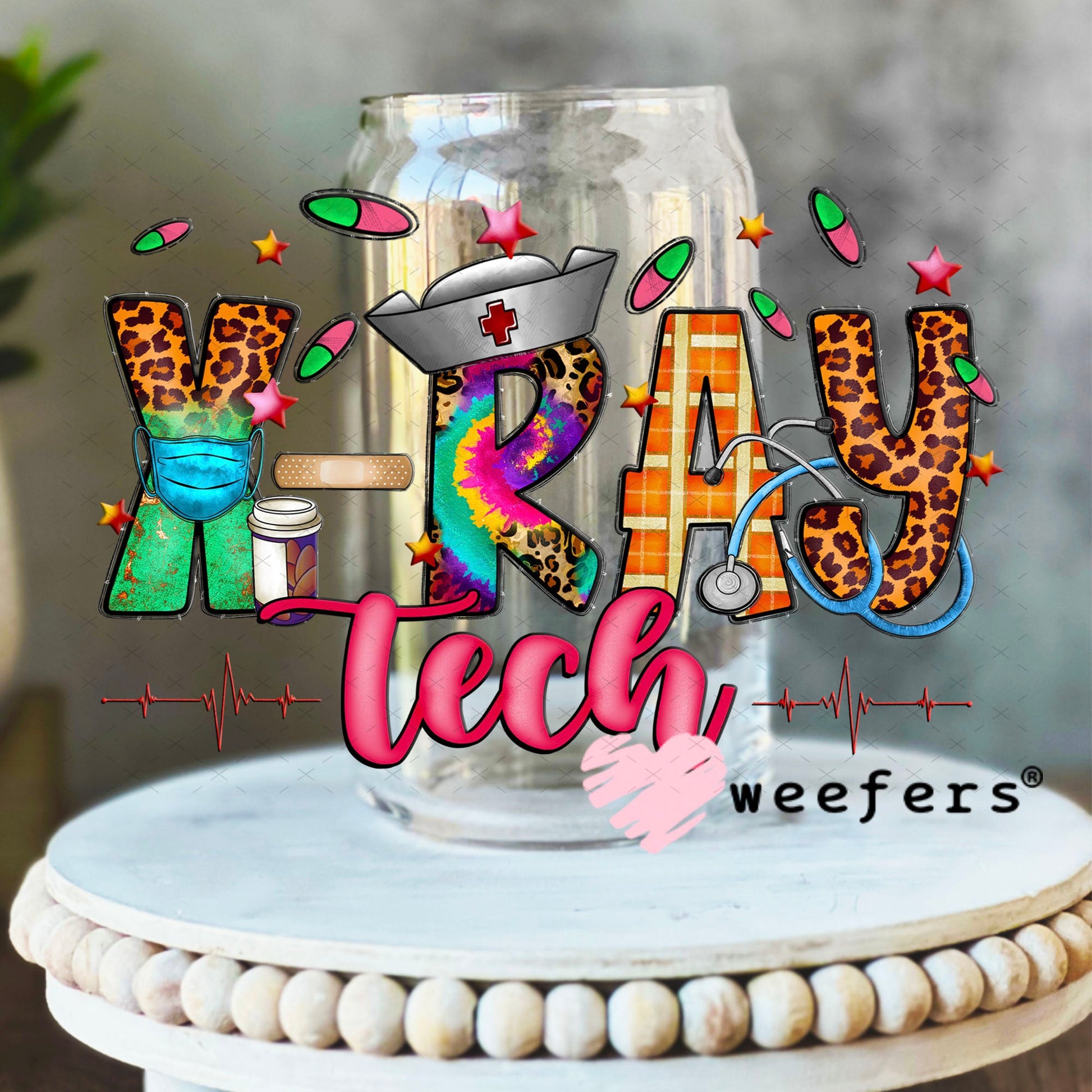 UV DTF Decal - X-Ray Tech 16oz Libbey Glass Original Size Weefers