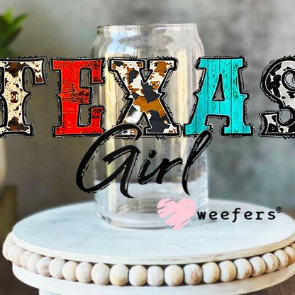 UV DTF Cup Wraps - Texas Girl Western 16oz Libbey Glass Original Size Weefers