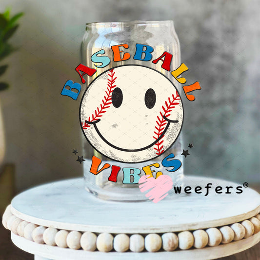 UV DTF Decal - Baseball Vibes 16oz Libbey Glass Original Size Weefers