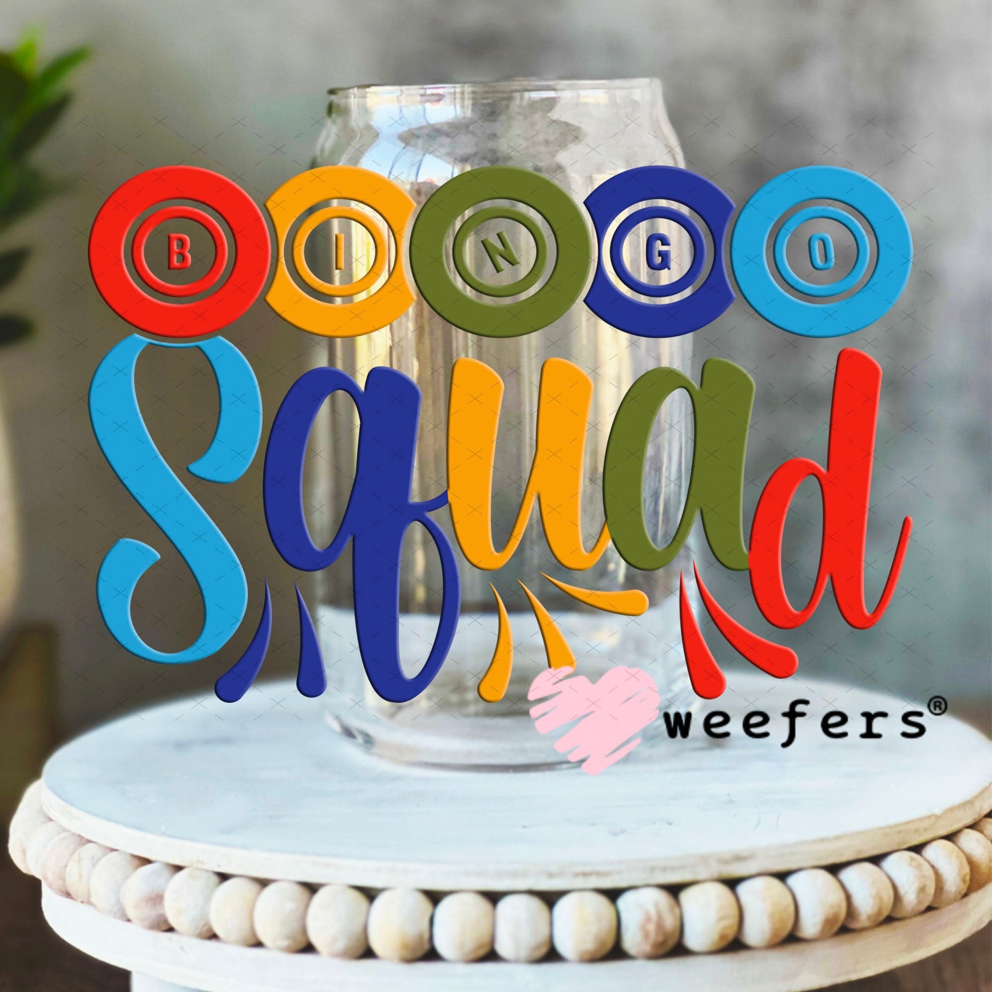 UV DTF Decal - Bingo Squad 16oz Libbey Glass Original Size Weefers