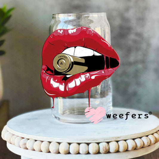 UV DTF Decal - Bite the Bullet 16oz Libbey Glass Original Size Weefers