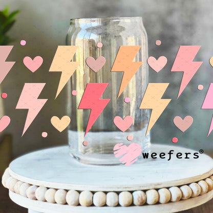 UV DTF Cup Wraps - Lightening Bolts 16oz Libbey Glass Original Size Weefers