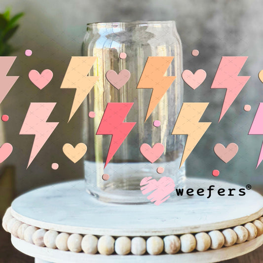 UV DTF Cup Wraps - Lightening Bolts 16oz Libbey Glass Original Size Weefers