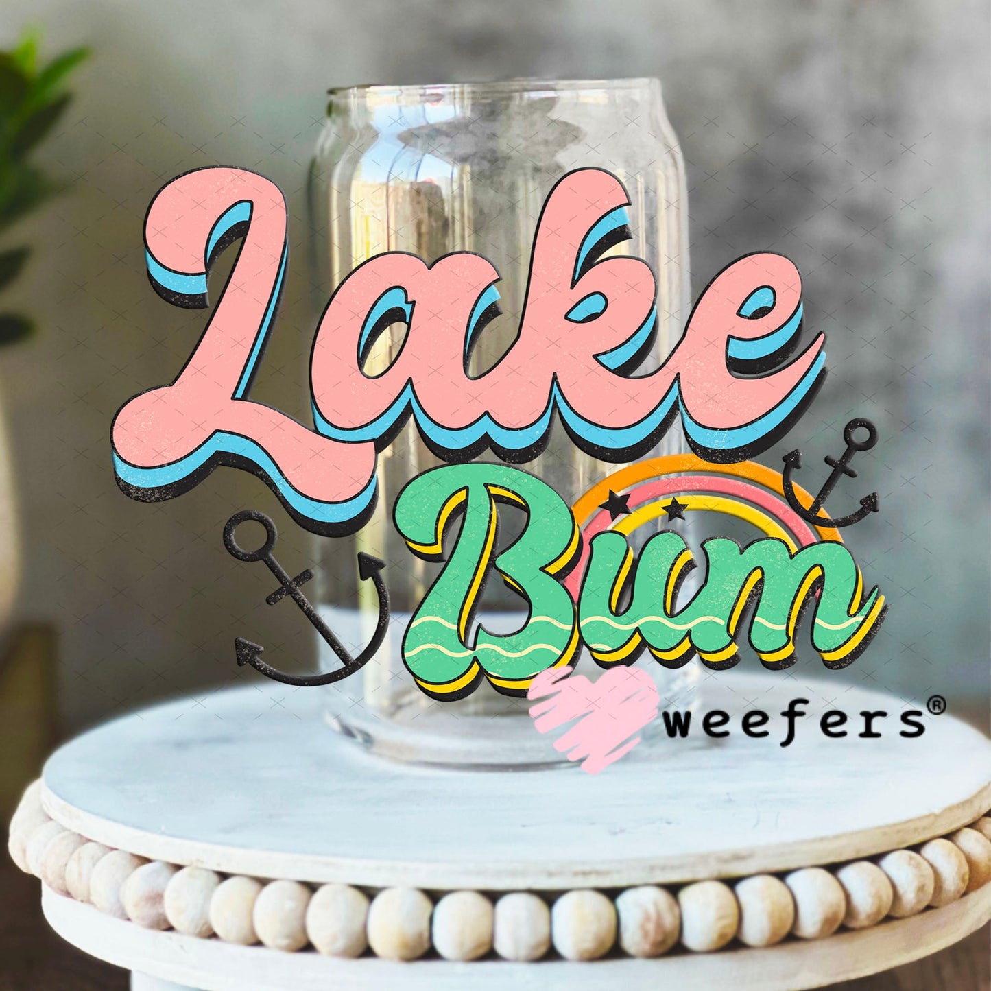 UV DTF Decal - Lake Bum 16oz Libbey Glass Original Size Weefers