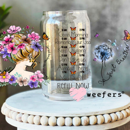 UV DTF Cup Wraps - Just Breath 16oz Libbey Glass Original Size Weefers