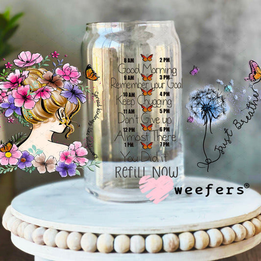 UV DTF Cup Wraps - Just Breath 16oz Libbey Glass Original Size Weefers
