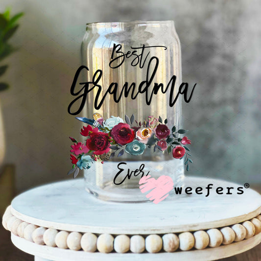 UV DTF Decal - Best Grandma Ever 16oz Libbey Glass Original Size Weefers