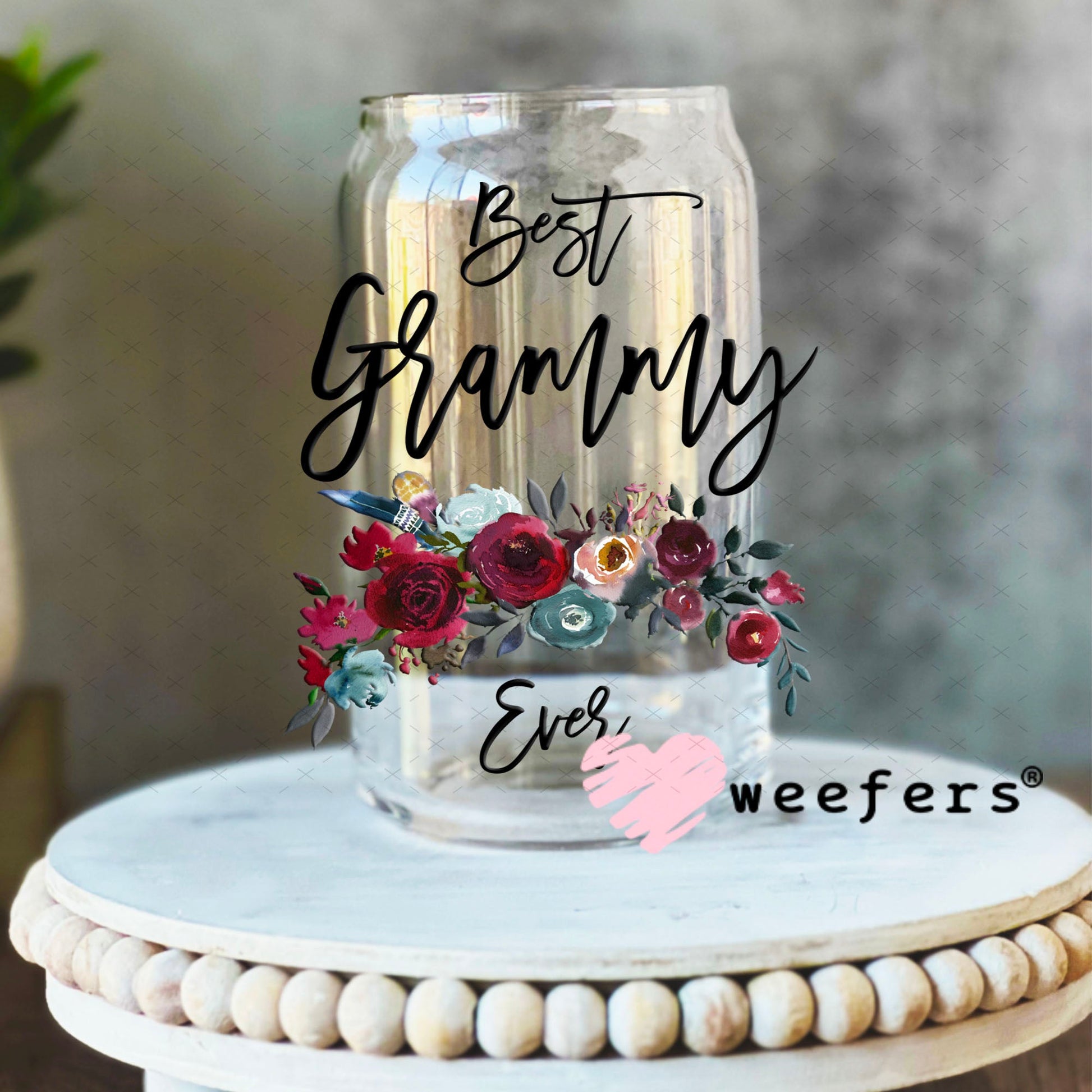 UV DTF Decal - Best Grammy Ever 16oz Libbey Glass Original Size Weefers