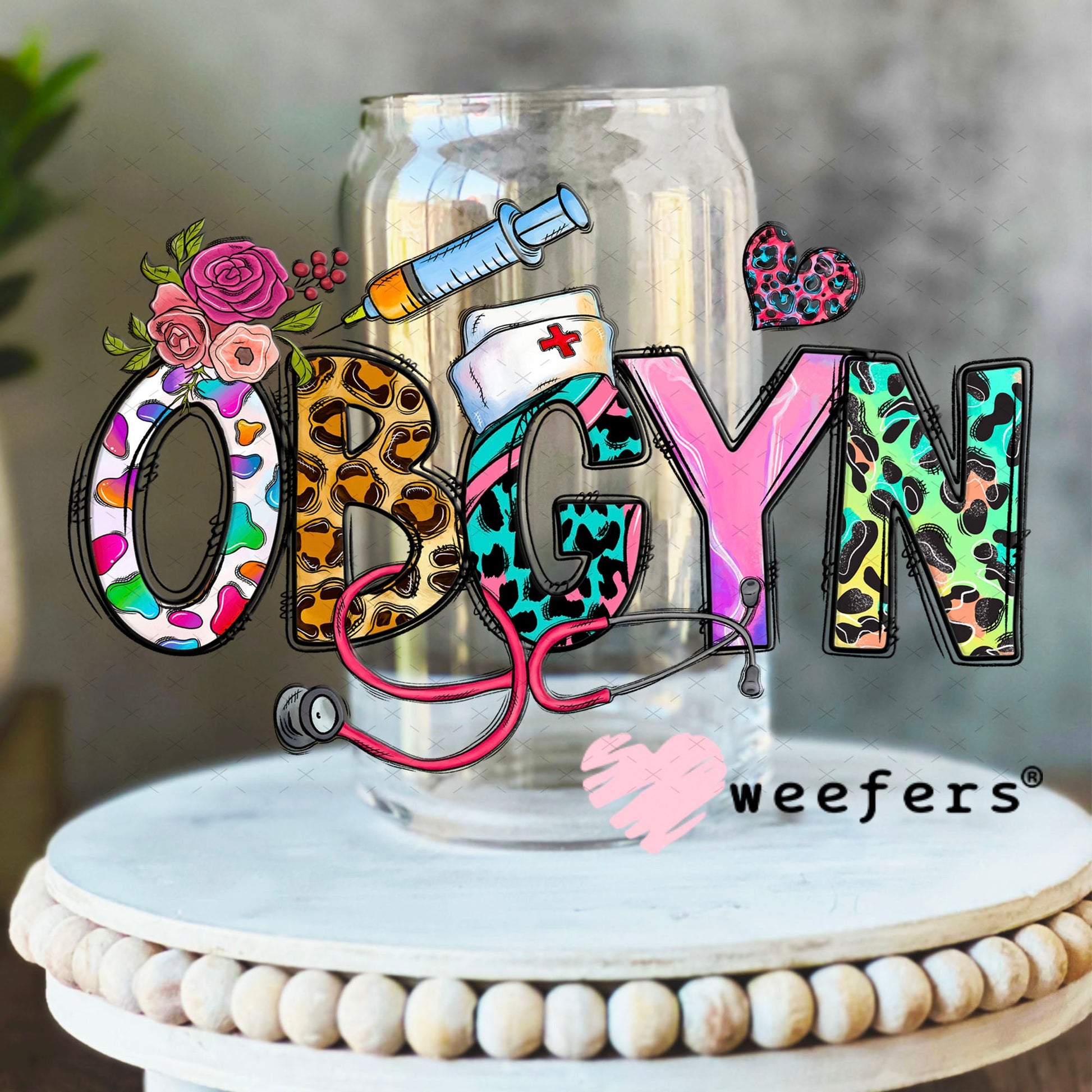UV DTF Decal - OBGYN Western 16oz Libbey Glass Original Size Weefers