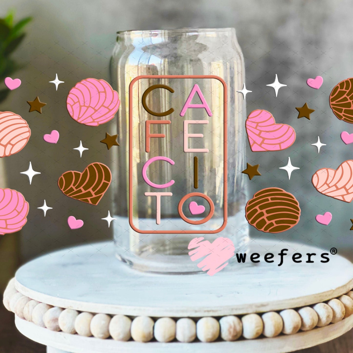 UV DTF Cup Wraps - Caficito 16oz Libbey Glass Original Size Weefers