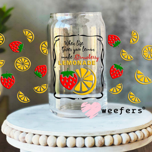 UV DTF Cup Wraps - When Life Gives you Lemons 16oz Libbey Glass Original Size Weefers