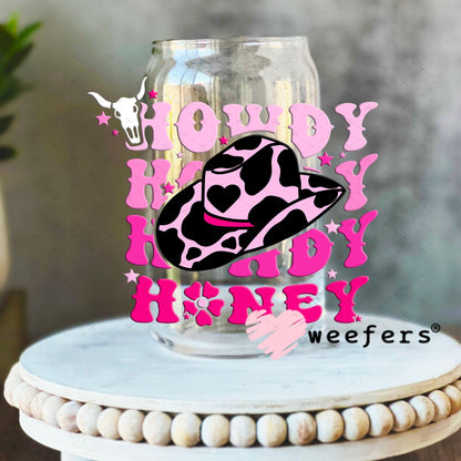 UV DTF Decal - Howdy Honey 16oz Libbey Glass Original Size Weefers