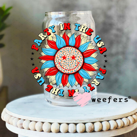 UV DTF Decal - Party in the USA 16oz Libbey Glass Original Size Weefers