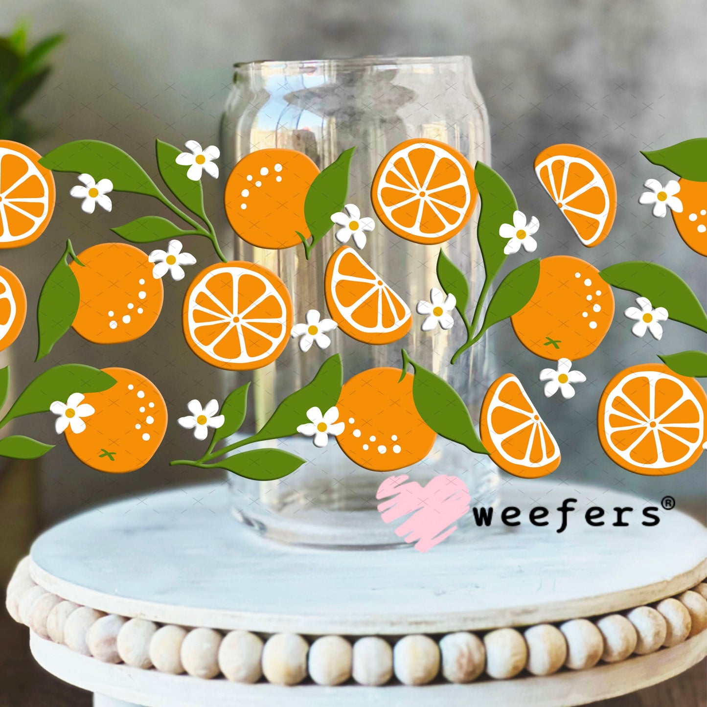 UV DTF Cup Wraps - Oranges 16oz Libbey Glass Original Size Weefers