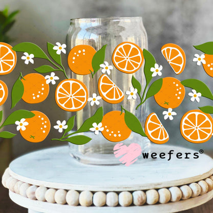 UV DTF Cup Wraps - Oranges 16oz Libbey Glass Original Size Weefers