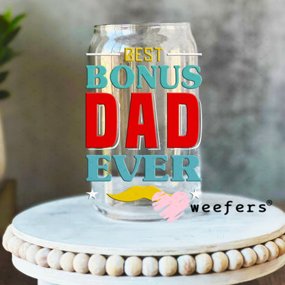 UV DTF Decal - Best Bonus Dad ever 16oz Libbey Glass Original Size Weefers