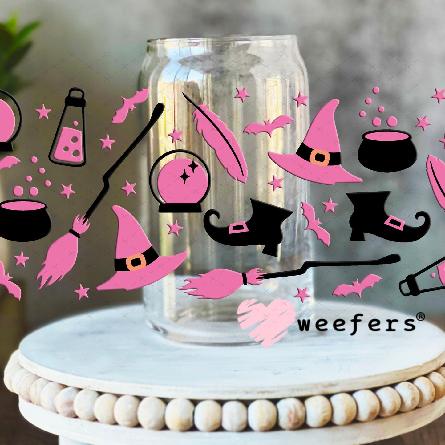 UV DTF Cup Wraps - Witches Favorite Things 16oz Libbey Glass Original Size Weefers