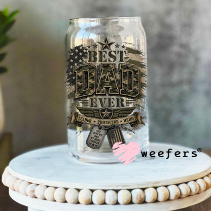 UV DTF Decal - Best Dad Ever 16oz Libbey Glass Original Size Weefers