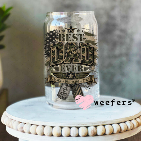 UV DTF Decal - Best Dad Ever 16oz Libbey Glass Original Size Weefers