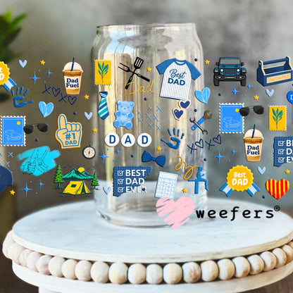 UV DTF Cup Wraps - Dad Favorite Things 16oz Libbey Glass Original Size Weefers