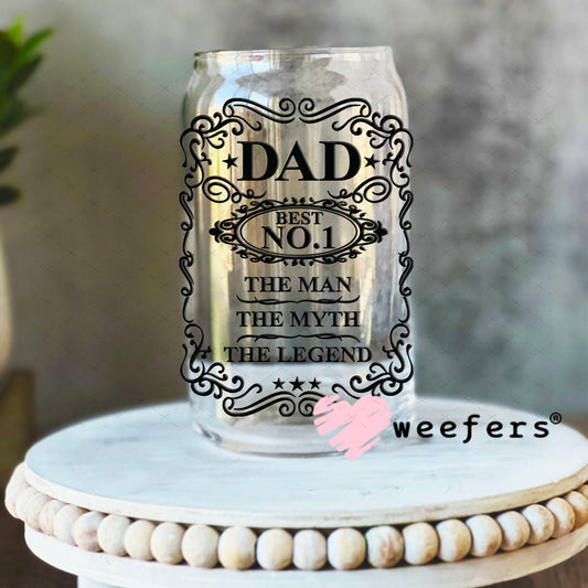 UV DTF Decal - Dad No. 1 16oz Libbey Glass Original Size Weefers