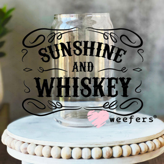UV DTF Decal - Sunshine and Whiskey 16oz Libbey Glass Original Size Weefers