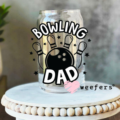 UV DTF Decal - Bowling Dad 16oz Libbey Glass Original Size Weefers