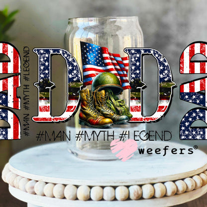 UV DTF Cup Wraps - Dad Military 16oz Libbey Glass Original Size Weefers