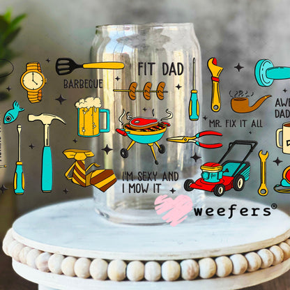 UV DTF Cup Wraps - Dad Favorite Things 16oz Libbey Glass Original Size Weefers