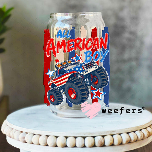 UV DTF Decal - All American Boy USA 16oz Libbey Glass Original Size Weefers