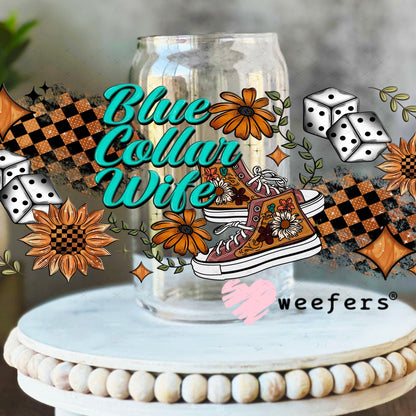 UV DTF Cup Wrap – USA Red White Blue Bows 16oz Libbey Glass Original Size Weefers