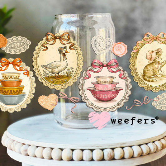 UV DTF Cup Wraps - Vintage Favorite Things 16oz Libbey Glass Original Size Weefers