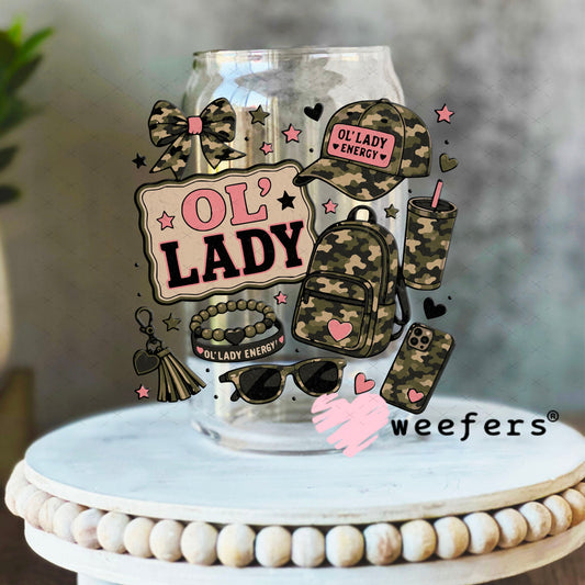 UV DTF Decal - Ol' Lady 16oz Libbey Glass Original Size Weefers