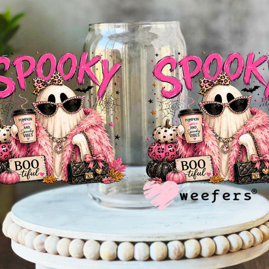 UV DTF Cup Wraps - Spooky BooTiful 16oz Libbey Glass Original Size Weefers