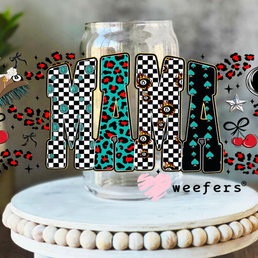 UV DTF Cup Wraps - Western Leopard Mama - Weefers® Exclusive 16oz Libbey Glass Original Size Weefers
