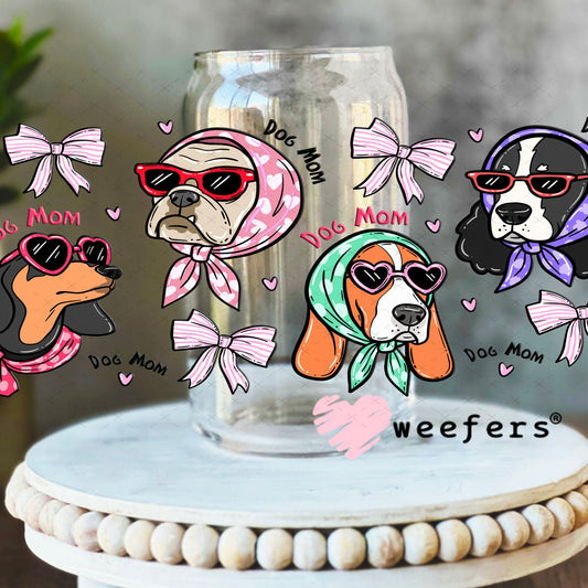 UV DTF Cup Wraps - Dog Mom Scarf 16oz Libbey Glass Original Size Weefers